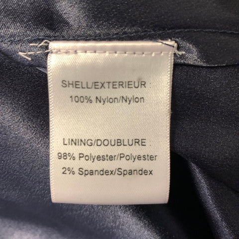 BADGLEY MISCHKA Size 10 Navy Blue Nylon Stripe Shift Knee-Length Cocktail Dress