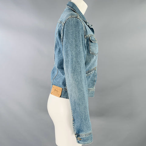RALPH LAUREN Size M Blue Cotton Blend Denim Jacket