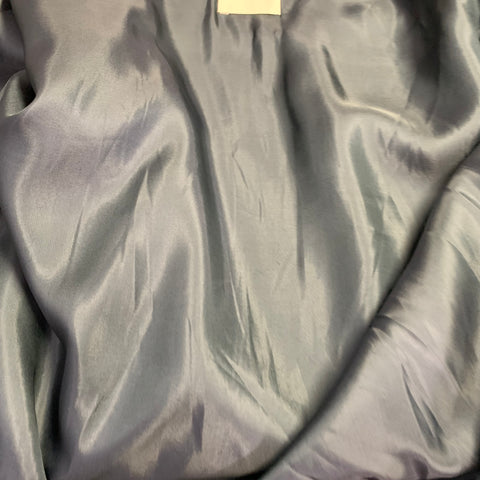 SANDRO Size L Blue Grey Window Pane Wool Blend Zip Up Jacket