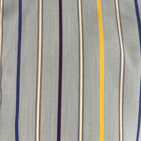 TURNBULL & ASSER Vintage Size L Blue Navy Yellow Stripe Cotton French Cuff Long Sleeve Shirt