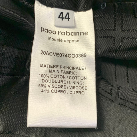 PACO RABANNE Veste de Sport en Coton Velours Côtelé Marron Clair à Revers Pointus Taille 34