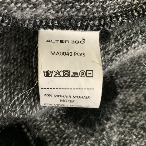 ALTER EGO Size M Black White Mohair Wool Polka Dot Coat