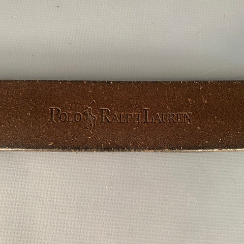 POLO by RALPH LAUREN Vintage Size S Brown Leather Double Ring Belt