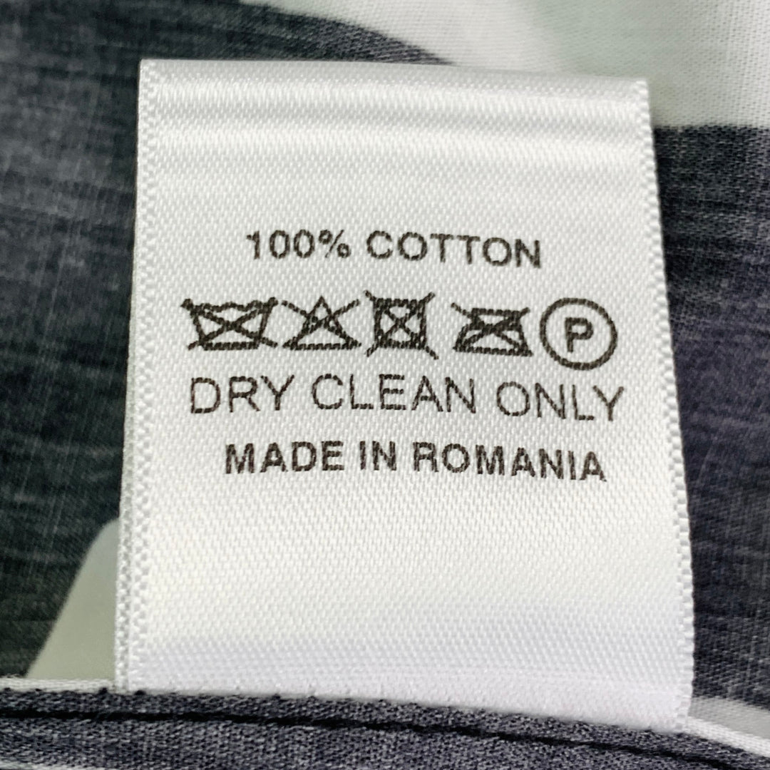 WALTER VAN BEIRENDONCK Size L Black White Graphic Cotton Long Sleeve Shirt