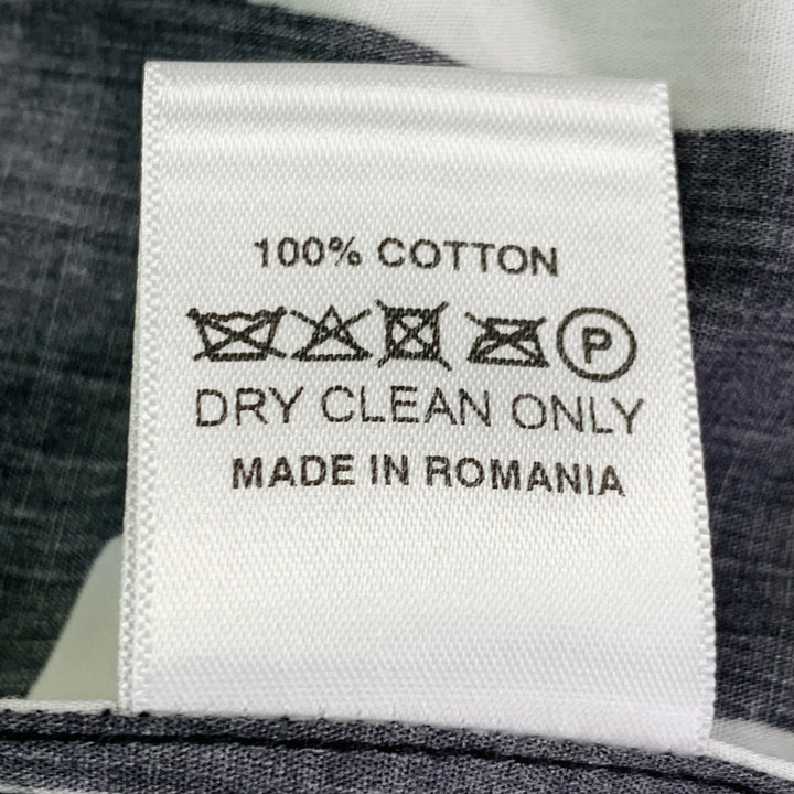 WALTER VAN BEIRENDONCK Size L Black White Graphic Cotton Long Sleeve Shirt