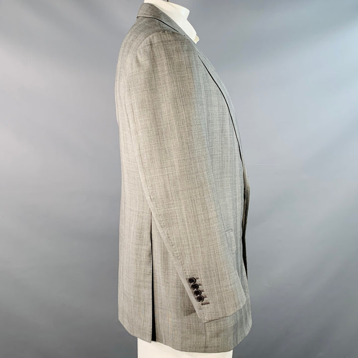 ASTOR & BLACK Size 44 Grey White Glenplaid Sport Coat Vest Set