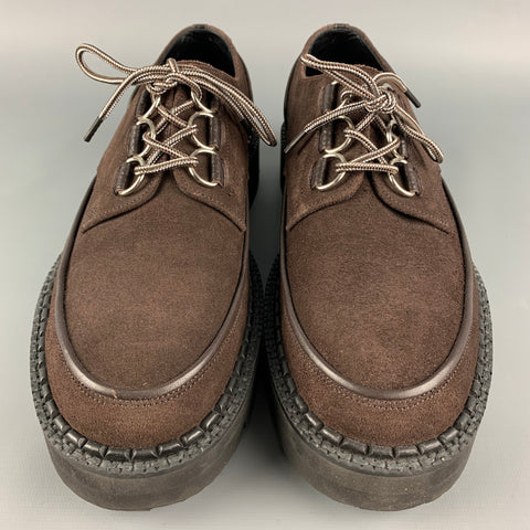 FOOT THE COACHER Taille 8 Chaussures à lacets en daim marron et noir