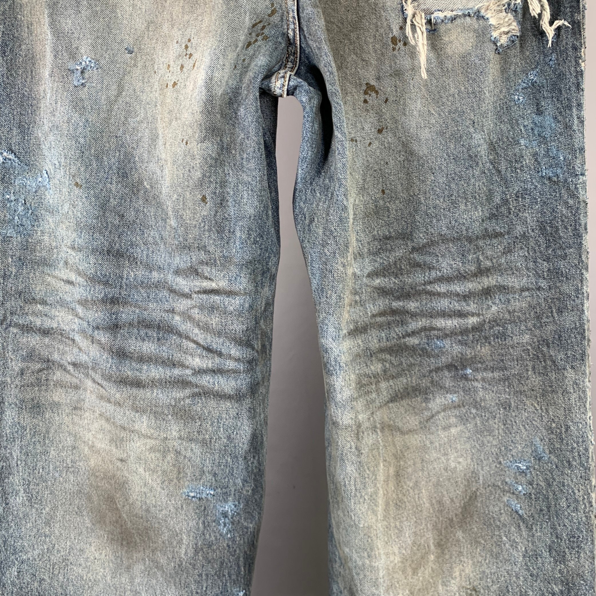 BALENCIAGA SS23 Size XS -Super Destroyed- Blue Grey Denim Drop