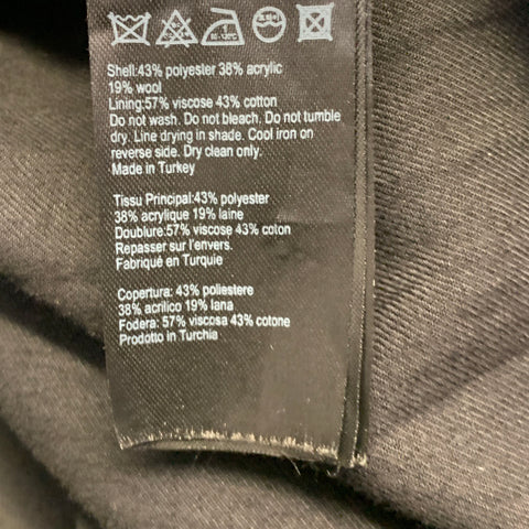 Manteau croisé ALLSAINTS taille 38 en mélange de laine carreaux noir blanc gris