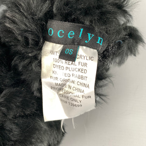 JOCELYN Size One Size Black Knit Rabbit Gloves