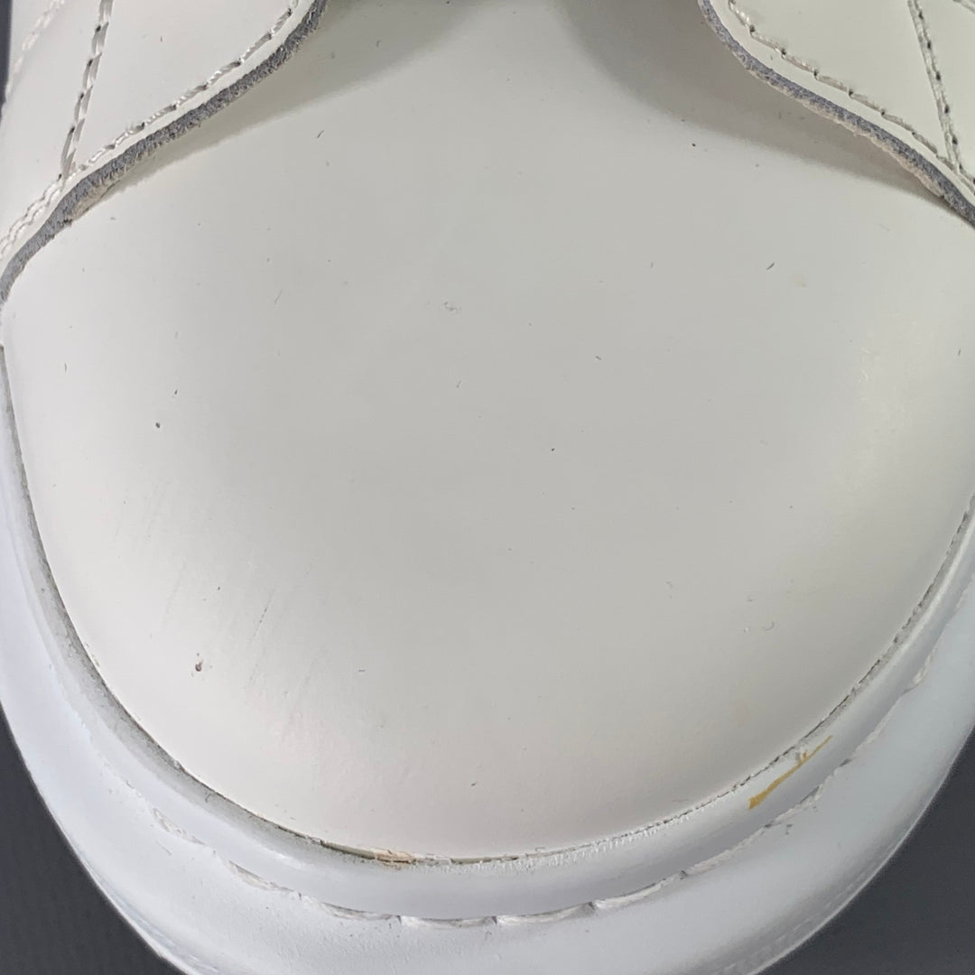 ALEXANDER MCQUEEN Size 10 White Black Leather Sneakers