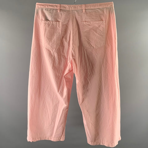 WRITE + DOYLE Size 38 Pink Cotton Blend Pleated Wide-leg Pants