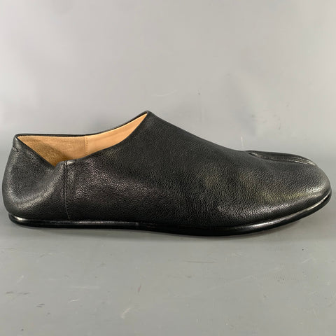 MAISON MARGIELA Size 11 Black Leather Slip On Loafers