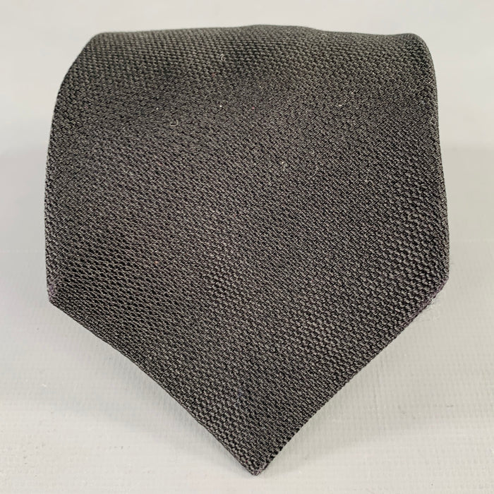 PRADA Black Woven Silk Tie