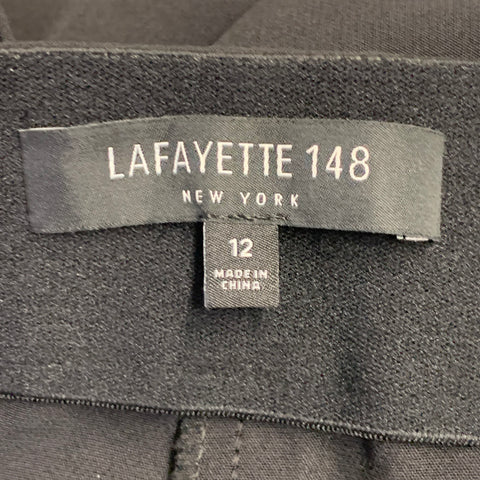 LAFAYETTE 148 Size 12 Gramercy Black Polyamide Blend Side Zipper Dress Pants