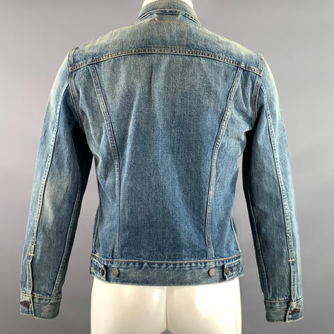 LEVI'S Size M Blue Light Blue Washed Cotton Trucker Jacket