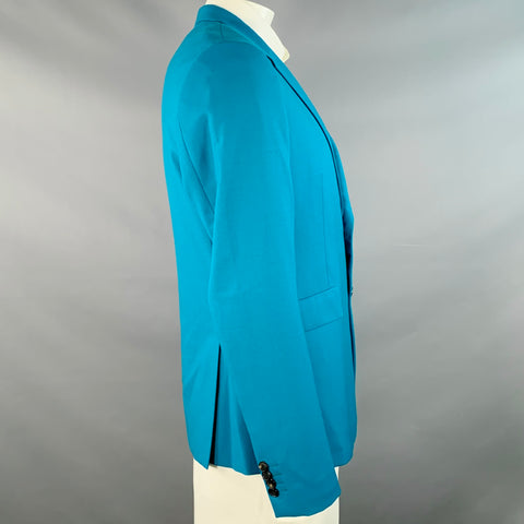 PAUL SMITH Size 42 Teal Wool Notch Lapel Sport Coat