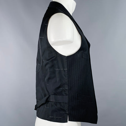 COMME des GARCONS HOMME PLUS Size M Black Grey Pinstripe Vest
