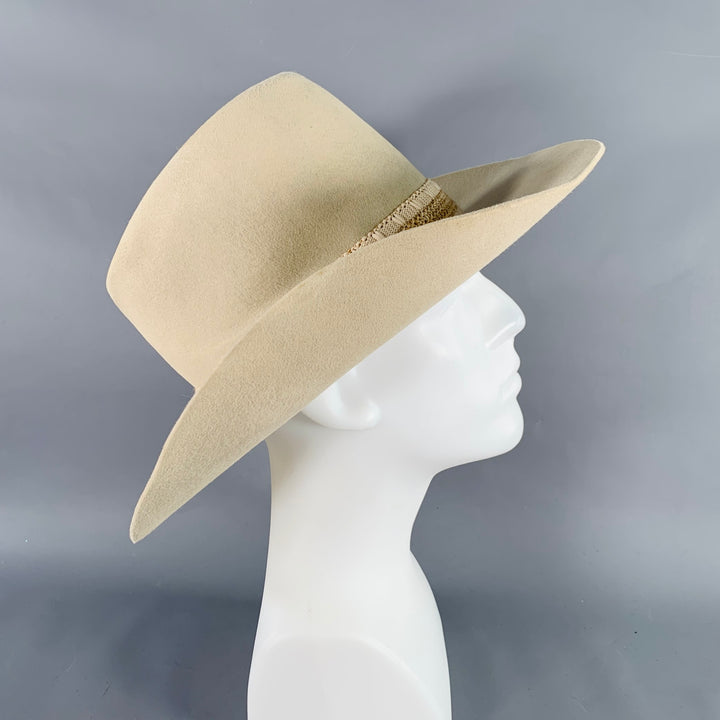 STETSON Size 7 3/8 Beige Stone Felt Cowboy Hat