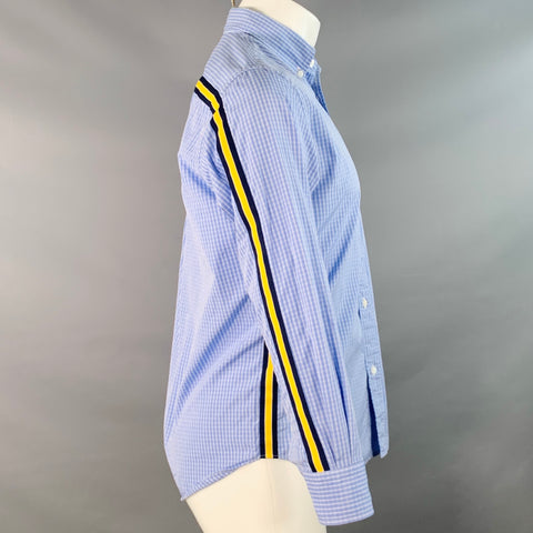 Chemise à manches longues en coton à carreaux bleus et blancs COMME des GARCONS HOMME Taille XS