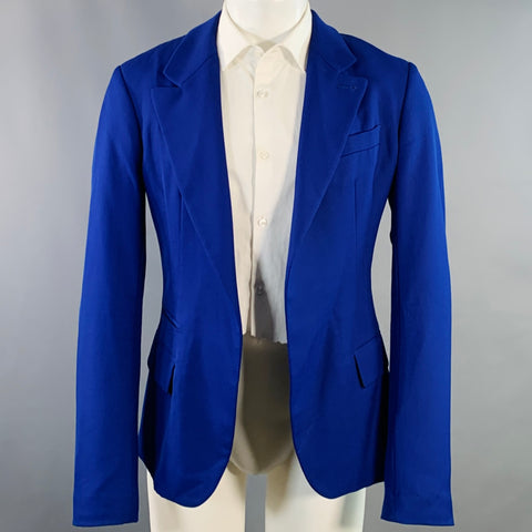 HAIDER ACKERMANN Size 40 Royal Blue Wool Open Front Notch Lapel Sport Coat