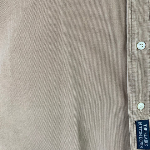 RALPH LAUREN Size XL Taupe Corduroy Cotton Button Down Long Sleeve Shirt