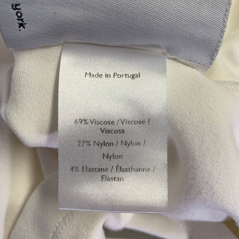 PYER MOSS Size L Off White Graphic Viscose Blend Cropped T-shirt