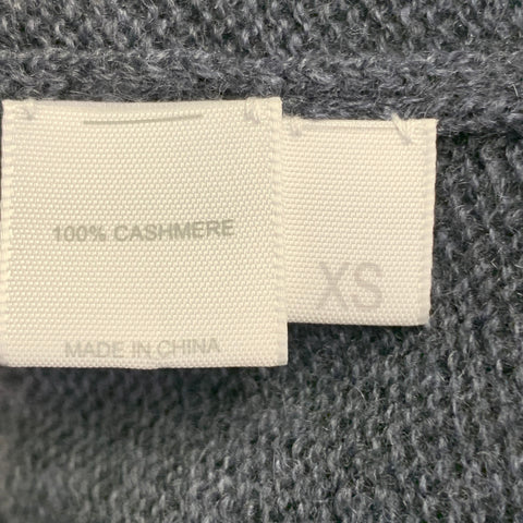 KOKUN Size XS Grey Navy Cashmere Ombre Open Knit Pullover