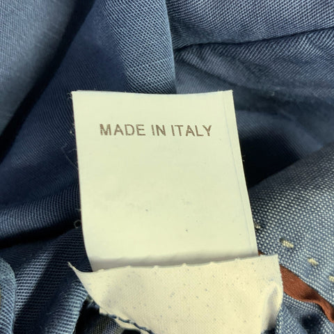 BRUNELLO CUCINELLI Size 32 Blue Linen Cotton Flat Front Casual Pants