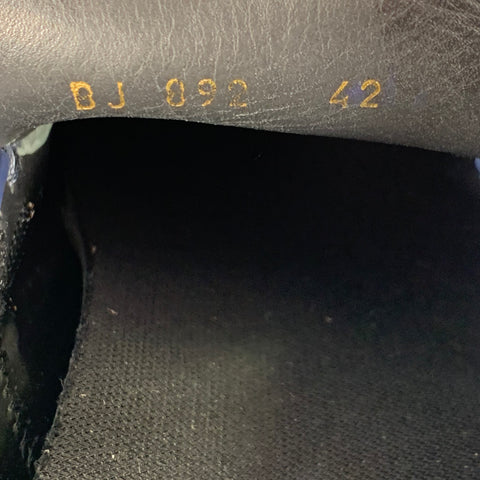 VALENTINO Mocassins penny à enfiler en cuir marine avec semelle crantée, taille 9