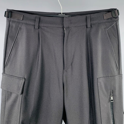 MONCLER Size 32 Black Wool Blend Cargo Casual Pants