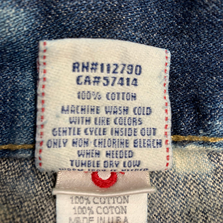 TRUE RELIGION Size 29 Blue Acid Wash Cotton Jeans