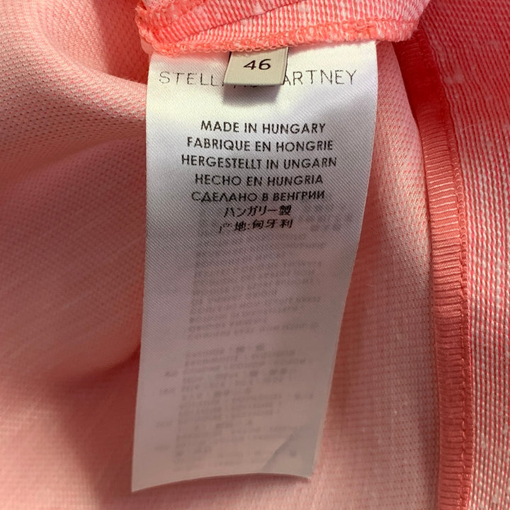 STELLA McCARTNEY Size L Pink Rayon Silk Blend Textured Crew Neck Boxy Casual Top