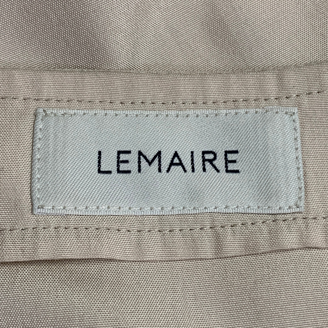 LEMAIRE Size 48 Beige Viscose Collarless One Pocket Long Sleeve Shirt