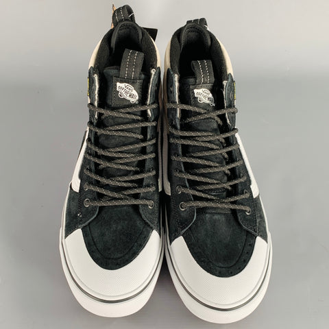 VANS Size 11 Sk8-Hi MTE-2 Grey Black Color Block Suede High Top Sneakers