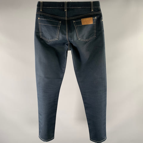 DOLCE & GABBANA Size 30 Navy Indigo Cotton Contrast Stitch Jeans