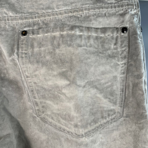 JOHN VARVATOS Size 33 Grey Marbled Cotton Linen Straight Button Fly Casual Pants