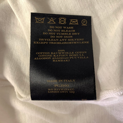 BURBERRY Size M White Ruffled Cotton Henley T shirt