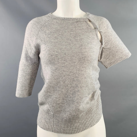 CHRISTOPHER ESBER Size XS Grey Heather Cashmere Knit Asymmetrical Casual Top