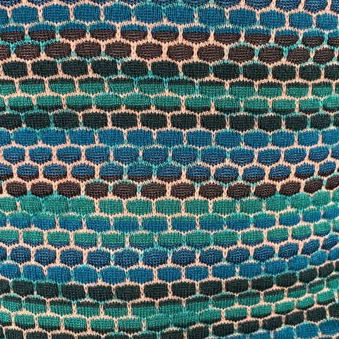 M MISSONI Size 2 Blue Green Merino Wool Blend V-Neck Cardigan