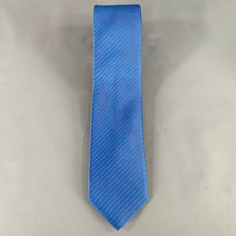 PINK Blue Herringbone Silk Tie