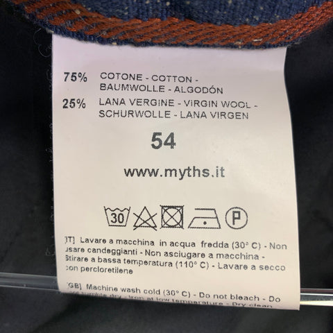 MYTHS Size 38 Yellow Black Plaid Wool Cotton Zip Fly Dress Pants