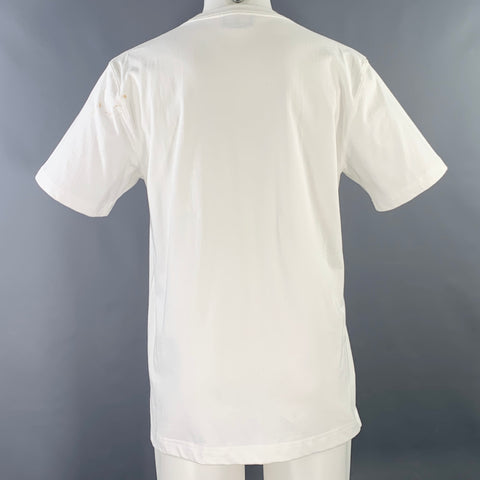 CALVIN KLEIN 205W39NYC Size S Electric Chair White Red Print Cotton One Pocket T-shirt