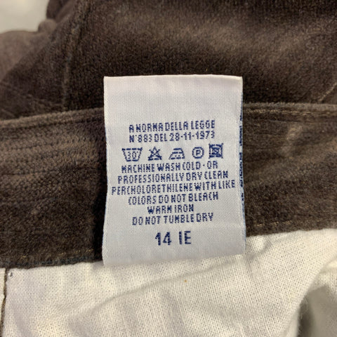 GIANFRANCO FERRE Size 33 Brown Velvet Cotton Button Fly Jeans