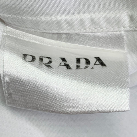 PRADA Size S White Cotton Button Down Collar One Pocket Long Sleeve Shirt