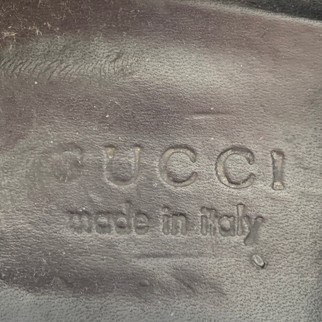 GUCCI Size 9.5 Black Double Monk Strap Lace-Up Shoes