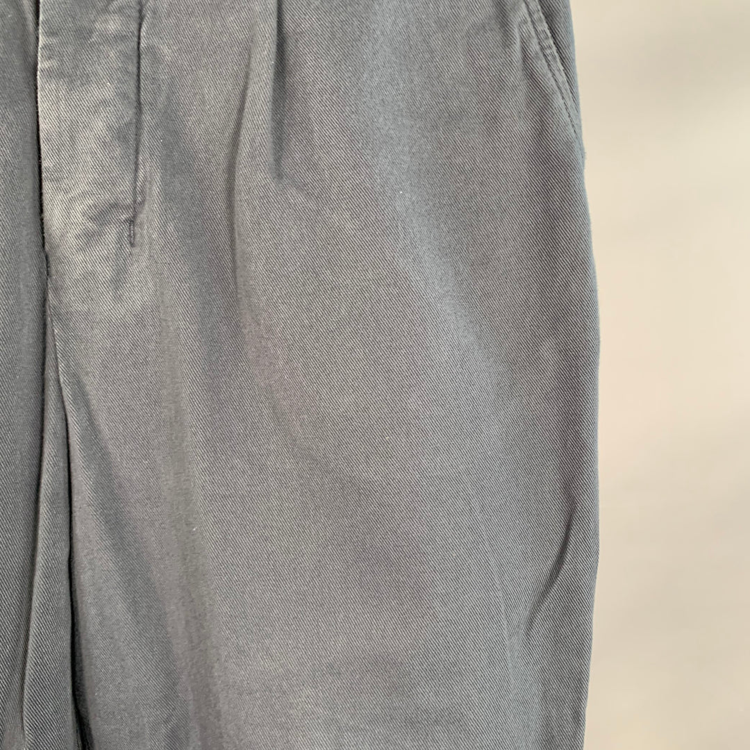 AMI by ALEXANDRE MATTIUSSI Size M Blue Cotton Pleated Button Fly Casual Pants