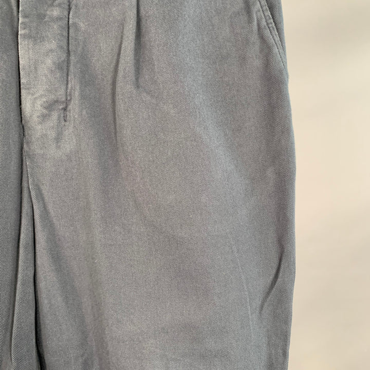 AMI by ALEXANDRE MATTIUSSI Size M Blue Cotton Pleated Button Fly Casual Pants