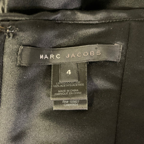 MARC by MARC JACOBS Size 4 Black Silk Knee Length Cocktail Dress