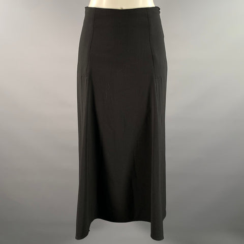SPORTMAX Size 4 Black Wool Blend Mid-Calf Skirt